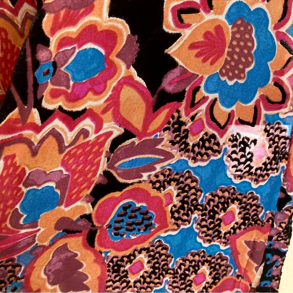 NEW Johnny Was Yrene Burnout Blouse Alvarado w/ Tank Top Velvet Silk Black Sz S - Picture 14 of 16